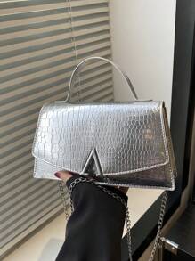 Bolso de mano tipo clutch con estampado de cocodrilo de moda 2025, cartera larga de mujer, bolso pequeño