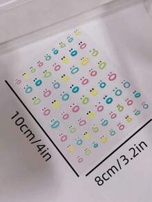 5张怪兽造型派对装饰贴纸，美甲贴纸，派对礼品美甲用品 - 彩色 - 查看 4