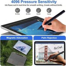Surface ペン付き Surface Pro11 Pro10 Pro9 Pro8 ProX キーボード タッチペン付き Surface Pro 11 10 9 8 X 対応 13 インチ タッチパッドand 7色バックライト搭載 Surface キーボード US英語配列 磁気ペンスロット ペン2収納可能 サーフェス ペン スタイラス付き 薄型 軽量 グレー - グレー - チェックする 4