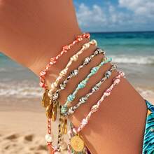 1 件手工波西米亚耶稣铜牌 EPE 泡沫绳手链，耶稣升天日礼物，男女皆宜的完美珠宝 - 彩色 - 查看 4