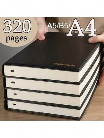Cuaderno grande, de oficina de negocios tamaño A4 grueso, cuaderno de piel suave tamaño B5, diario escolar tamaño A5, cuaderno universal para escuela y oficina, 1 pieza