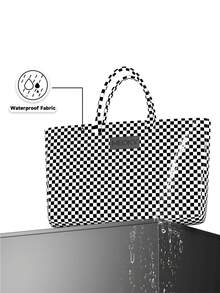 Bolsa de yoga y gimnasio para mujeres y hombres - Bolsa deportiva impermeable de gran capacidad, bolsa de viaje ligera para fitness, pilates, natación, uso diario y al aire libre - Blanco y Negro - Ver 4