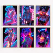 Anime Girl Tapestry, Spicy Girl Poster, Etiquette Room Decoration, Home Decoration Tapestry - 藏蓝色 - 查看 2