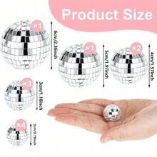 Volumoon 11pcs Mirror Disco Ball Set, Silver Disco Balls, Mirror Disco Balls For Party, Carnival, Christmas Tree Decoration - Silver - View 13