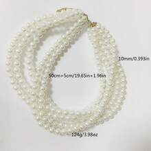 1pc Luxury Multi-Layer Faux Pearl Necklace, Elegant Accessory For Women, Suitable For Evening Party, Wedding, Daily Wear - Multi-layer Necklace 3 - View 4