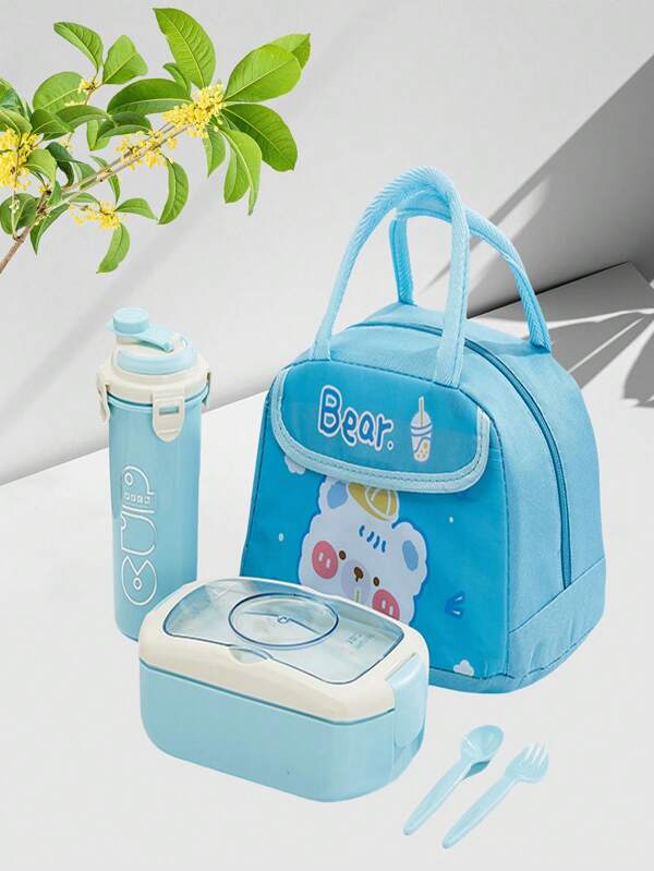 Large Capacity Lunch Box And Water Cup Set, Portable Lunch Box Insulated Lunch Box, Grid Design, Equipped With Sauce Box, PP Material, Very Suitable For Commuting To Work, Students, Carrying Lunch, Suitable For Microwave Ovens, Dishwashers, Back To School Gifts, Etc