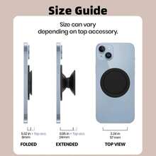 Magsafe Magnetic Phone Grip Compatible With Magsafe Collapsible Mobile Phone Stand Holder For Smartphone Tablet Cell Phone Accessory - Clear Compatible With IPhone, Android Phone, Gift For Birthday, Family, Friends Phone Holder Phone Accessories - Black - View 7