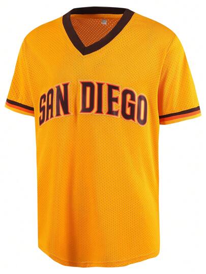 Atonmore Men's 23 Yellow Baseball Jersey Casual Sports Shirt Button Embroidered Training Match Sports Shirt