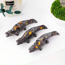 1pc Natural Crystal Obsidian Crocodile Crystal Animal Carving Creative Desktop Decor
