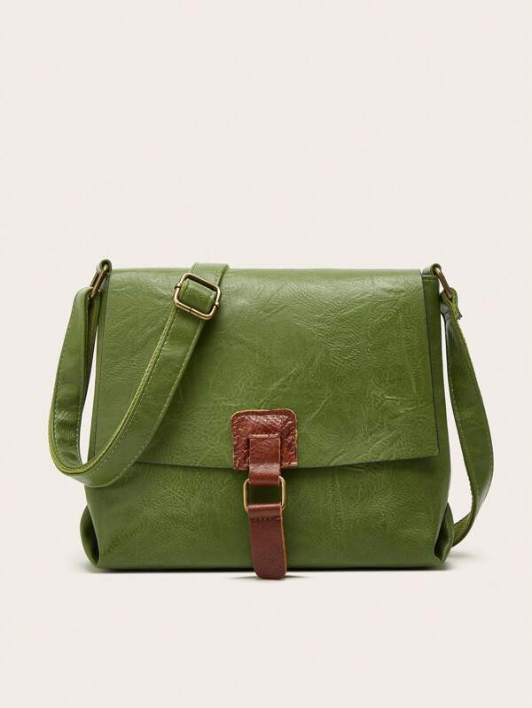 New Fashion Soft Leather Women's Shoulder Bag, Vintage Messenger Crossbody Satchel Envelope Bag