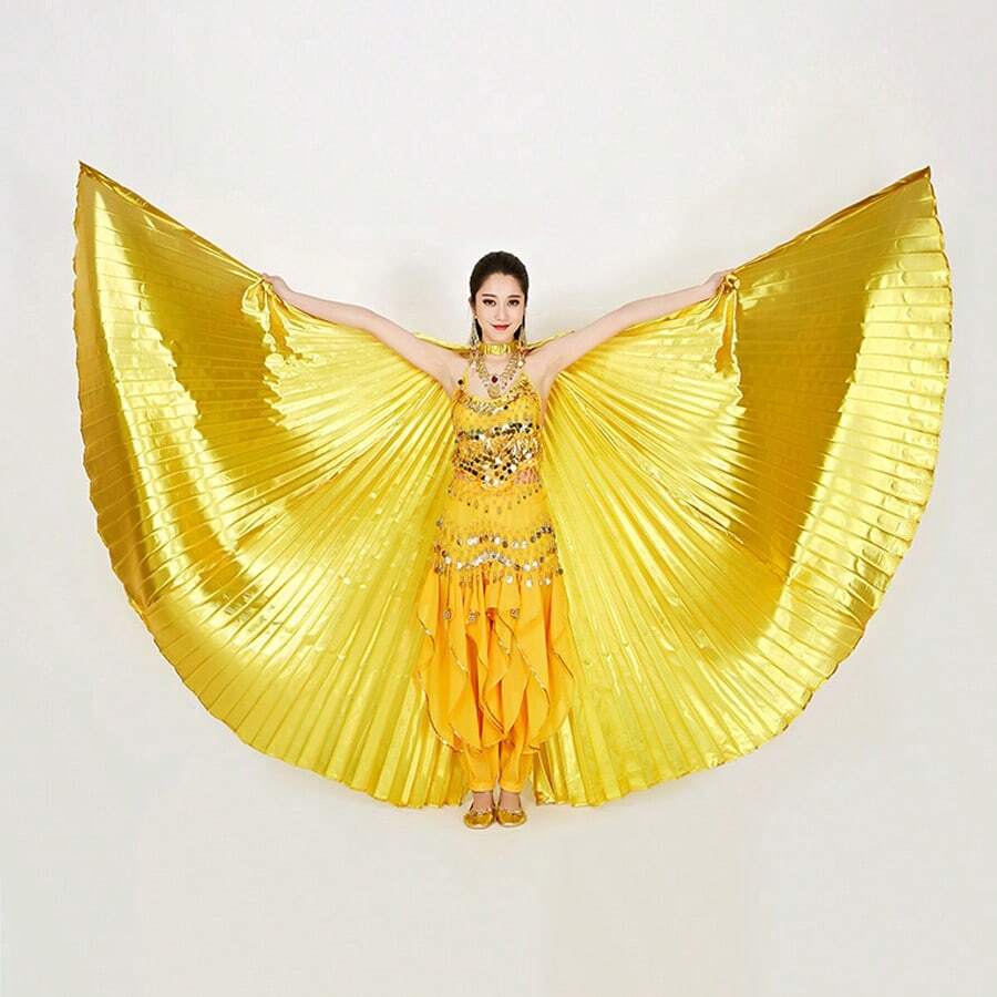 1 件活力伸缩棍翅膀肚皮舞服装翅膀 - 可拉伸仙女翼披风,适合表演、戏剧和角色扮演 - 彩色 - 查看 1