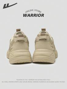 WARRIOR 1 par de zapatillas deportivas casuales de estilo grueso color caqui para pareja, modelo 2025 - Zapatillas de moda transpirables para ocio y deportes al aire libre, zapatillas de fitness y running, zapatillas para estudiantes, versátiles para fotografía y uso diario, zapatillas gruesas para mujer