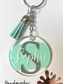 Back To School Pastel Coloured Acrylic Initial & Name Keyring, - Keychain - Bag Charm - Stocking Filler- Gift,Keychain,Personalised Gifts,Keyring,Keychains,Gifts For Boyfriend,Boyfriend Gifts,Customised Gifts,Personalised Keyring,Personalised,Custom Keychain - Tassel Keychain - View 3