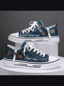 男士透气帆布鞋，舒适软底休闲运动鞋，适合学生，夏季 - 彩色 - 查看 4