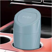 Car Trash Can Bin With Lid, Mini Leakproof Vehicle Side Door Cup Holder Trash Can With Lid, Multipurpose Organizer Portable Garbage Bin For Cup Holder Car Home Office (Dark Green) - 綠色 - 查看 1