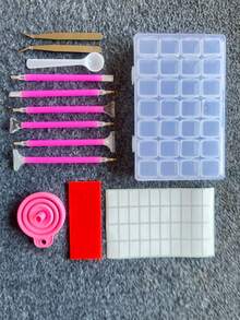 鑽石繪畫手工工具盒套裝,diy鑽石繪畫工具22件 - 彩色 - 查看 10
