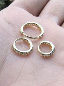 1pc Cubic Zirconia Decor Nose Ring For Women & Men 6mm 8mm 10mm - Yellow Gold - View 5
