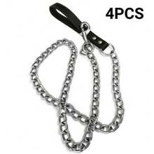 4PCS Heavy Duty Metal Chain Dog Lead With Handle Long Strong Control Leash 0.2*120cm - Black - View 1