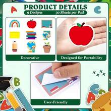 Bộ 270 tờ giấy ghi chú dính, 9 tập giấy ghi nhớ kiểu bảng đen, giấy ghi chú tự dính hình bút chì cầu vồng, giấy ghi nhớ nhắc nhở tại văn phòng/nhà, đồ dùng học tập - Nhiều màu - Xem 6