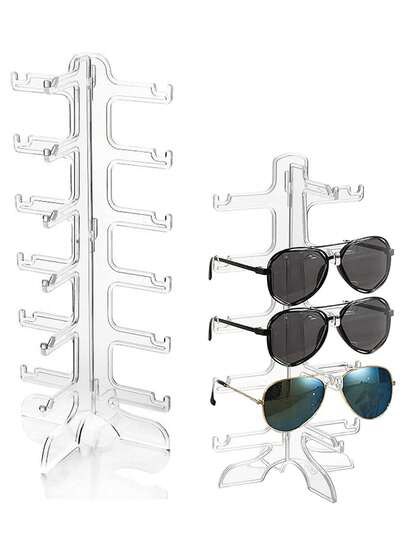 Estantería de almacenamiento para gafas y gafas de sol, estantería de exhibición de plástico creativa de varios niveles para almacenar gafas de sol, gafas graduadas y gafas normales