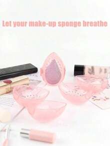 3-Piece Makeup Sponge Storage Box, Porous-Proof Transparent Beauty Sponge Holder, Powder Puff Cosmetic Holder, Travel Portable Breathable Storage Box,Holiday Beach, Bathroom, Bedroom, Large Capacity