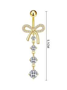1 Stück Bauchnabel Ring aus Edelstahl mit Zirkonia Schmetterling, geeignet für den täglichen Gebrauch, europäischer und amerikanischer Stil Körperschmuck für Frauen