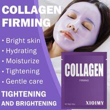 （1 件/3 件/4 件/5 件/6 件/8 件/10 件）XIOIMY 胶原蛋白强效保湿面膜套装，深层滋养，补水，柔滑亮肤，告别干燥，暗沉，松弛，提升弹性，面部护理 - 紫色 - 查看 6