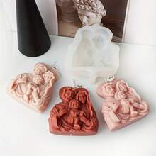 1个3D立体圣母玛利亚、耶稣、约瑟硅胶蜡烛模具 - 易脱模、经久耐用、适用于香薰蜡烛、家居装饰、DIY工艺品 - 耶穌一家人模具 - 查看 5