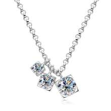 Colar de prata esterlina 925, joia feminina delicada, colar com pingente de zircônia cúbica, adequado para uso diário, encontros, festas, aniversários, Dia dos Namorados, Halloween, Ação de Graças, presente de Natal