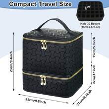 Borsa organizer per smalti, organizzatore portatile per smalti, custodia organizer in pelle PU per kit di smalti, contiene 30 bottiglie (15ml/0,5 fl.oz) e lampada per unghie, per organizzare gli strumenti per la arte di unghie e gli smalti per gli amanti della arte di unghie. (Solo borsa)