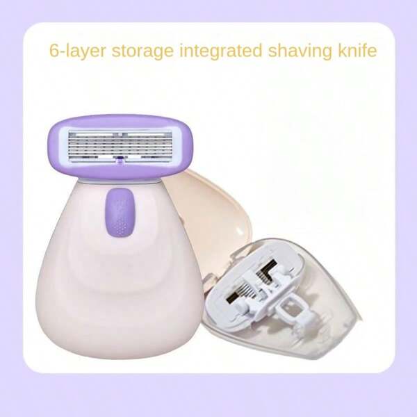 Women's Electric Shaver With 6-Blade Refill Heads, Portable & Compact For Travel Shaving