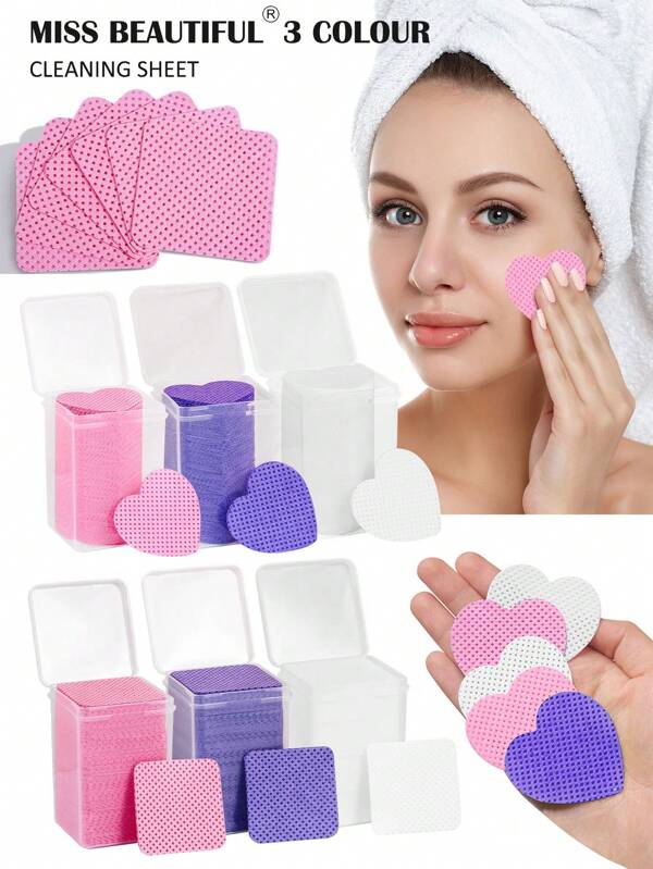 1000pc/200pcs Men's And Women's Disposable Lint Free Cloth Caring Eyelash Makeup Remover Pad, Nail Polish Remover Pad Eyelash Extender, Soft Non-Woven Cloth Acetone Nail Polish Remover Nail Preparation And Gel Nail Polish Remover, Lint Free Cloth Nail Gel Wiping Eyelash Extender, Waterless Nail Supplies For Girls' Daily Nail Care Cleaning And Nail Removal