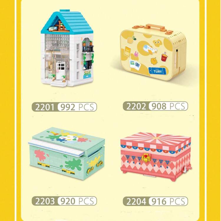 Vibrant And Durable ABS Material, 900+ Piece Micro Building Block House Model, Cute And Cozy Home House Building Block Toy, Unique Mini Street Scene Block Set, Micro Cottage Block Toy Set, Stackable Building Block Toy, Suitable For Home Decor, Desktop Decor, Ideal Birthday Gift, Graduation Gift, Various Holiday Gifts. - Multicolor - View 2