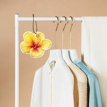 Hibiscus Flower Car Air Freshener | 5pcs Long Lasting Cute Pink Beachy Car Accessories | Car Interior Rear View Mirror Hanging Ornament Scents Decor For Women Teen Girls - Hoa dâm bụt - Xem 6