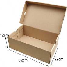 Kraft Paper Shoe Storage Box Assembly Shoes Case Space Saving Shoes Display Box Dustproof Shoes Holder Shoes Organizer 33cmx22cmx12cm - 棕色 - 查看 4