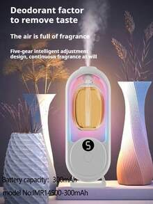 1pc Smart Home Aroma Diffuser (With 4 Bottles Of Essential Oils), Fragrance Diffuser, Hotel Aromatherapy Diffuser Humidifier With Auto Mist Sprayer For Bedroom, Bathroom - White - View 5