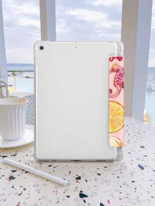 粉色夏日海洋元素拼贴图案保护壳适用于 iPad Air4/5 10.9 英寸、iPad 7/8/9/10.2 英寸、iPad 第 10 代，兼容 Kindle Paperwhite 第 12 代 2024、Kindle（第 11 代）2022 年发布，保护壳具有自动睡眠/唤醒功能 - 彩色 - 查看 3