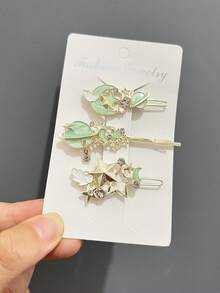 5pcs Fashion Versatile White Heart-Shaped Hair Clips - View 6