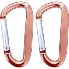 Cute Carabiner Clip, 3 Aluminum Alloy Caribeener D Ring, Spring Snap Hook Keychain Clip - 2pack Rose Gold - View 13