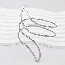 6pcs/Set Geometric Metal Punk Style Hollow Cross Layer Exaggerated Bangle Bracelets For Women