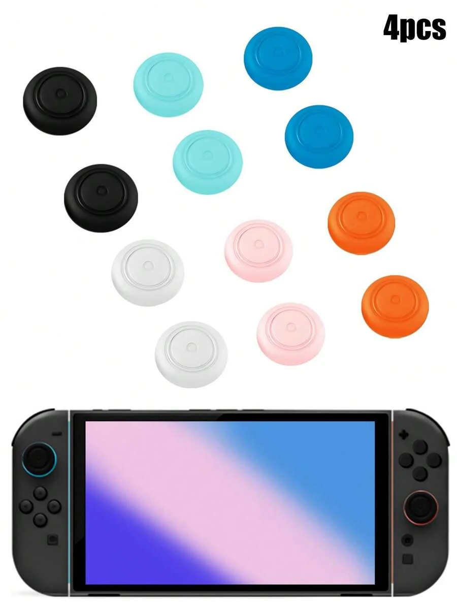 4pcs /Switch Lite Joystick Cap Cover, Black/White Circle Mixed - Black and White - View 1