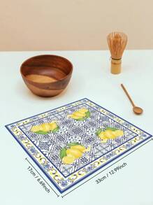 20-100pcs Set Blue And White Porcelain Lemon Pattern Paper Napkins, Disposable Party Supplies, Party Decorations, Festival Decorations