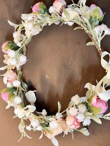 手工旋转真花花环，气质优美，时尚，适合各种场合