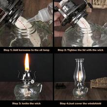 2 Pack Rustic Large Oil Lamp With Handle Vintage Glass Kerosene Lamp Antique Oil Lamps For Indoor Use Emergency Lighting Hurricane Lamp Black Chamber Oil Lantern 12.6 Height - ClearBlack2 - View 3