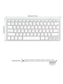 Teclado inalámbrico Bluetooth portátil mini de 78 teclas para computadora y tableta, teclado de oficina, control inalámbrico en segundos (preste mucha atención a la descripción del producto). - Plata - Ver 10
