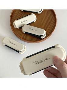 1 件可折叠梳子镜子，便携式气囊垫按摩梳发刷，乳白色，返校，旅行度假必需品，女士发饰 - 白色 - 查看 2