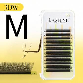 Lashine Lashine 12 Rows M Curl YY 3DW 4DW 5DW 6DW Lashs0.07mm 7-13mm Mix Natural Soft W Shape Lashes Supplies Premade Volume Fan Lashes Extension