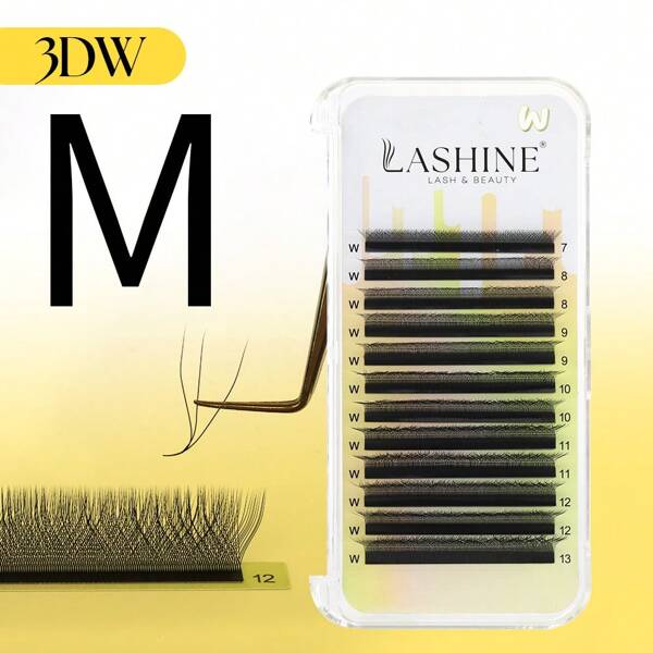 Lashine Lashine 12 Rows M Curl YY 3DW 4DW 5DW 6DW Lashs0.07mm 7-13mm Mix Natural Soft W Shape Lashes Supplies Premade Volume Fan Lashes Extension