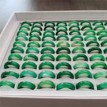 5/10/20 件绿玛瑙戒指 - 光滑天然宝石可叠戴戒指，适合女士和女孩，尺码 6-8，优雅复古珠宝礼物，适合生日、毕业典礼、圣诞节、日常佩戴 | 简约戒指设计，珠宝戒指