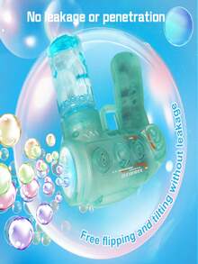 儿童新款七彩灯光6孔泡泡机吹泡泡玩具，精致小巧的手掌大小设计，适合儿童户外活动，适合男孩女孩，节日礼物 - 彩色 - 查看 4